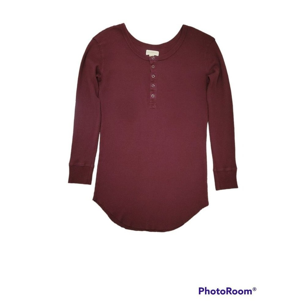 Aritzia TNA Los Santos Dress T-shirt Henley Thermal Long-sleeve Waffle Knit XXS - Picture 10 of 11